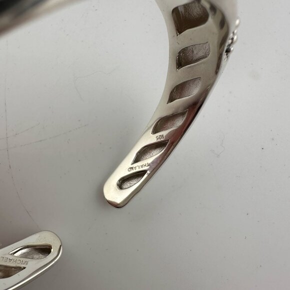 Michael Dawkins Sterling Silver Cuff Bracelet with Beautiful Textured Brand - Picture 15 of 16